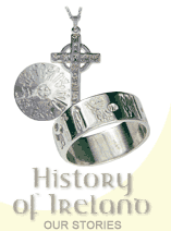 The History of Ireland is a Hand-crafted range of Jewellery that portrays the history of Ireland in a series of historical panels evocative of the panels on the Celtic High Crosses which were such a distinctive expression of Irish Christian Art up to medieval times.