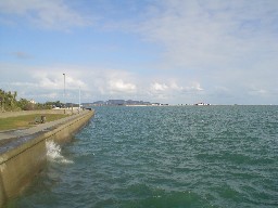 Waves Breaking against the Sea Wall by the Promenade